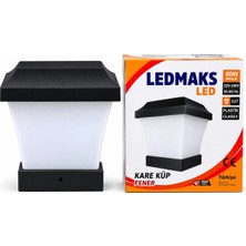 Ledmax Ledmaks Kare Küp Bahçe Armatürü E27 Duylu Siyah Dış Mekan Aydınlatma Feneri