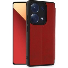 Xiaomi Redmi Note 13 Pro 4g Uyumlu Kılıf Flip Cover - Kırmızı