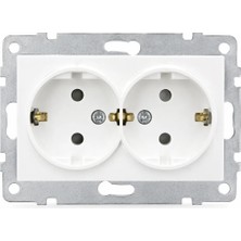 Ovivo Electric Ovivo Ikili Topraklı Priz Beyaz