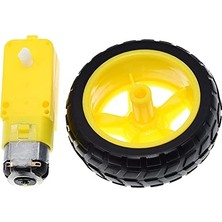 Kazan Hobi Robot Tekerlek ve Dc Motor Seti 200RPM Araba Robot Akılı Araç Oyuncak 250RPM Dc 3V-9V