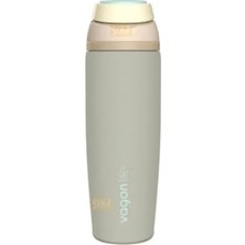 Kazan Hobi 800 ml Düz Renkli Pipetli/pipetsiz Kullanım Kulplu 6 Saat Sıcak/soğuk Paslanmaz Çelik Termos - Gri