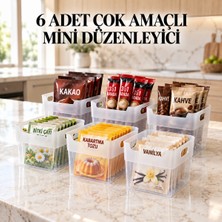 6’lı Mini Organizerler Buzdolabı Kiler Dolap Düzenleyici Çok Amaçlı Şarküteri Saklama Kutusu Sariva Home