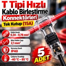 Nexo 5 Adet T Tipi Hızlı Kablo Birleştirme Konnektörleri