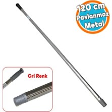Kazan Hobi Metal Fırça Sapı Krom Renk Kalın Sap Süpürge Çekpas Standart Metal Sap 120 cm