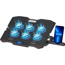 Kazan Hobi Sx-35 Snower 6 Fanlı 9-15,6 Inç Notebook Soğutucu Stand Telefon Standlı Siyah