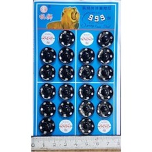 Kazan Hobi Metal, Dikmeli Çıtçıt Düğme No4 (16 Mm) 24 Adet Siyah
