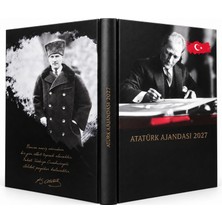 CoverZone 2027 Atatürk Ajandası 17X24 Cm, 368 Sayfa Ciltli Günlük Planlayıcı, Atatürk Fotoğrafları ve Sözleri, Krem Kağıt Yıllık Ajanda, ATA01
