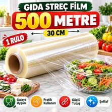 Enjoy Party Store Gıda Streç Film 30 cm x 500 Metre – Şeffaf Mutfak Streç Filmi, Yemek ve Gıda Paketleme Için 1 Rulo