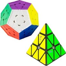 Kazan Hobi Hediyecik Orjinal Megaminx Pyraminx 2'li Zeka Küpü Rubik Küp Set