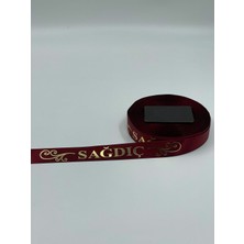 Sağdıç Baskılı Kol Kurdelesi - Bordo - 1 Top - 50 Metre