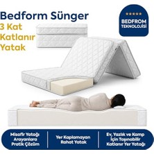 Kazan Hobi Bedform Sünger 3 Kat Katlanır Yatak 90X190X12 Beyaz