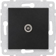 Ovivo Electric Ovivo F Konnektör Uydu Prizi Metalik Siyah