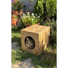 Kazan Hobi Kedi Evi Dış Ortam Uygun Ahşap Kedi Evi Osb 34X27X24 cm - CAT01