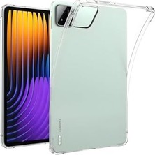Kazan Hobi Xiaomi Pad 7 Pro Kılıf, Şeffaf Silikon, Köşe Korumalı, Crystal Clear, Darbe Emici