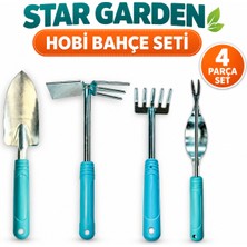 Star Garden Arge Toptan Hobi Bahçe Seti Çapa+Kürek+Tırmık+Ot Sökücü 4 Parça