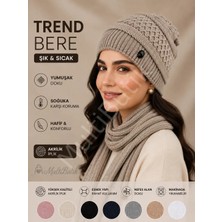 Multi Butik Modelli Örgü Sade Şık Kadın Bere Açık Kahve