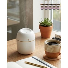Birsence Taşınabilir Mini Nemlendirici 5 Esans Hediyeli Sessiz LED Işıklı Difüzör
