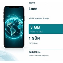 Laos Esım Internet Paketi Günlük 3 GB 1 Gün - Fup 1 Mbps