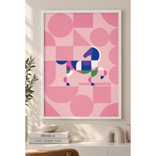 Mesela Pembe Geometri – Modern At Figürlü Soyut Dekoratif Duvar Tablosu