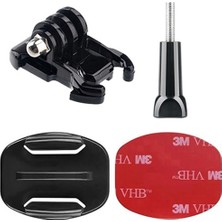 Gplus BS04YVH 4 Parça Flat Düz Yüzey Hızlı Tak Aksiyon Kamera Uyumlu 3m Yapışkanlı Motor Kask Bağlantı Seti