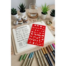 Karmelom Studio Bullet Journal Montessori Seyahat ve Doğal Yaşam Simgeleri Şablon Cetvel