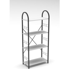 Metal Kitaplık Beyaz 150 cm