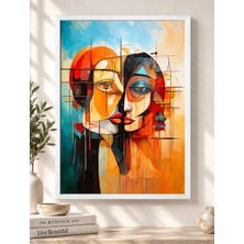 Mesela – Iki Yüz Soyut Modern Sanat Çerçeveli Dekoratif Duvar Tablosu