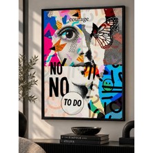 Mesela Courage Pop Art Kadın Portresi – Renkli Modern Duvar Tablosu