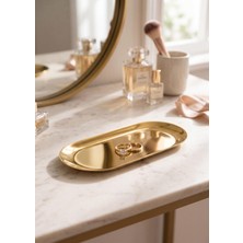 The Mia Linea Oval Çelik Servis Tabağı Gold 18 x 8 cm