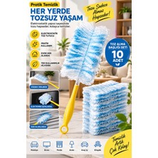 Syn Aksesuar 10’lu Tek Kullanımlık Toz Alma Başlığı Seti-Pratik Elektrostatik Toz Yakalayıcı, Sarı Saplı