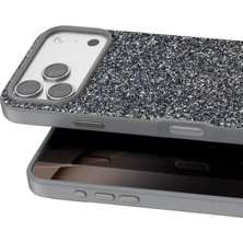 Onegif Apple iPhone 17 Pro Max Uyumlu Bright Simli Kapak - Gümüş