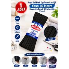 Sağlam Paça Bel Etek Eşofman Lastiği Yassı 10 Metre Dayanıklı Esnek Dikiş Lastiği (7 Mm)