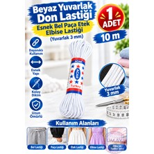 Sağlam Yuvarlak Paça Bel Etek Eşofman Lastiği 10 Metre Dayanıklı Esnek Dikiş Lastiği (2 Mm)
