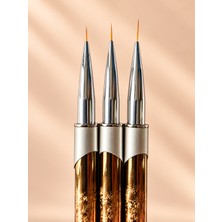 Aba Nails 3'lü Kapaklı Ince Nail Art Detay Çizim ve French Fırça Seti Bronz LIN-006