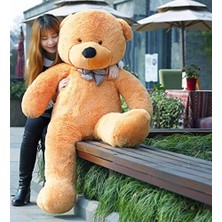 Şanal Sevgiliye Özel Hediye - 140 cm Papyonlu Peluş Ayıcık... Kahverengi