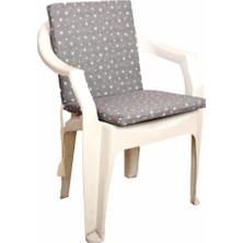 Happy Trend Bahçe Balkon Salon Gri Yıldız Desenli Sandalye Minderi 6'lı (Gri)