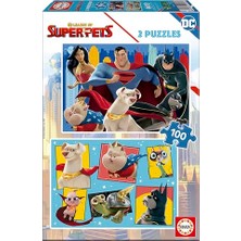 Şanal - 2X100 Parça Dc Süper Evcil Hayvanlar Ligi Puzzle | Her Biri 100 Parçalık 2 Bulmaca, Çift Maçla Eğlence, Her Bulmacanın Yaklaşık Ölçüsü: 40X28CM | 6 Yaşından Itibaren (19484)