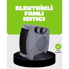 Pileli Store Güvenli Elektrikli Fanlı Isıtıcı Termostatlı Hızlı Isıtma