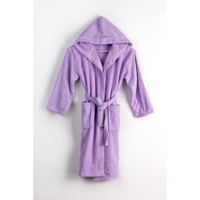 Happy Trend Unisex Çocuk Kapüşonlu Kadife Bornoz, Mht-Brnz-4