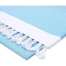 Happy Trend Pamuk Battal Boy Peştemal – 100X180 cm Lüks Plaj Havlusu, Hızlı Kuruyan Kum Tutmaz Şezlong Havlusu, Hafif Seyahat Için Ideal (1, Mavi)