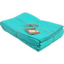 Happy Trend Lıvıng Camgöbeği Pamuk Bulaşık Bezi Mutfak Havluları 6'lı Set - 45 x 60 cm Kurulama Havlusu Ultra Emici Yumuşak Kenarlarda Süsleme Yiyecek Sarma Makinede Yıkanabilir Kolay Ütüleme Sahil Dekoru