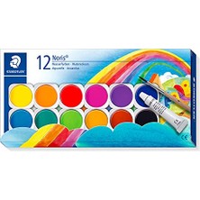 Şanal Staedtler 888 NC12 Noris Clup Sulu Boya 12'li 1 Tüp Opak Beyaz Boya ve Fırça