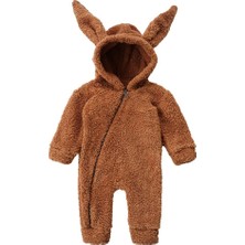 Happy Trend Erkek Bebek ve Çocuk Tavşan Peluş Welsoft Fermuarlı Uzun Kollu Uyku Astronot Tulum