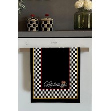 Happy Trend Home Siyah Dama Desen Fırın Mutfak Havlusu 30X50CM