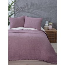 Happy Trend Pamuk Muslin Battaniye, 4 Katlı Yatak Örtüsü, Yumuşak Türk Pamuğu Muslin Yatak Örtüsü, Ters Çevrilebilir Örtü, Mürdüm Mor (Tam/kraliçe Boy 91X95-230X240CM)