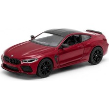 Şanal Kinsmart 1:38 Bmw M8 Competition Coupe Çek Bırak Metal Model Araba, Açılabilir Kapılı Spor Araç KT5425DF, Kırmızı