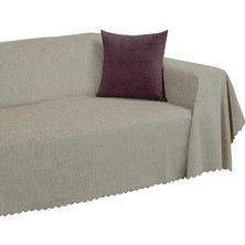 Happy Trend Koltuk Örtüsü 175X350 Xlarge Gramajlı Jakarlı Şönil Kum Beji | Kanepe Örtüsü | Kaymaz
