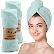 Happy Trend Saç Havlusu Süper Emici Hızlı Kuruyan Türban Saç Havlusu Şapkası – Uzun Kıvırcık Kalın Saçlar Için Duş Saç Kurutma Havlusu, Plaj Havuz Banyo Kullanım (2li Turkuaz)