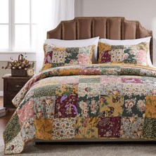 Happy Trend Home Patchwork Nevresim TAKIMI,%100 Pamuk, Patchwork Tasarımı, Çift Kişilik Yatak, Xl, Çok Renkli