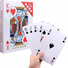Şanal Çok Büyük Iskambil Kartları Dev Boy Oyun Kartı Destesi 16,8 x 11,9 cm Parti Hediyesi 54'lü